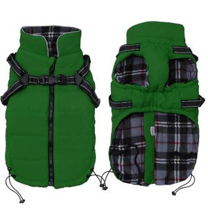 Geyecete Winter Warm Coat Waterproof Dog Winter Jacket with Harness Traction Belt,Pet Outdoor Jacket Dog Autumn and Winter Clothes for Dog-Green-M
