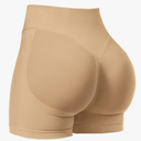 VOYJOY Women Workout Impact Shorts 3.6"/ 4.5"/ 6" Scrunch Butt Lifting Gym Seamless Booty Biker Shorts , Small, Deep Apricot
