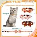 36 Pcs Fall Thanksgiving Cat Collars with Removable Bow Tie and Bell Adjustable Kitten Collars with Buckle Turkey Maple Leaves Pumpkins Breakaway Fall Pet Kitten Bowtie Bulk Decor for Cats