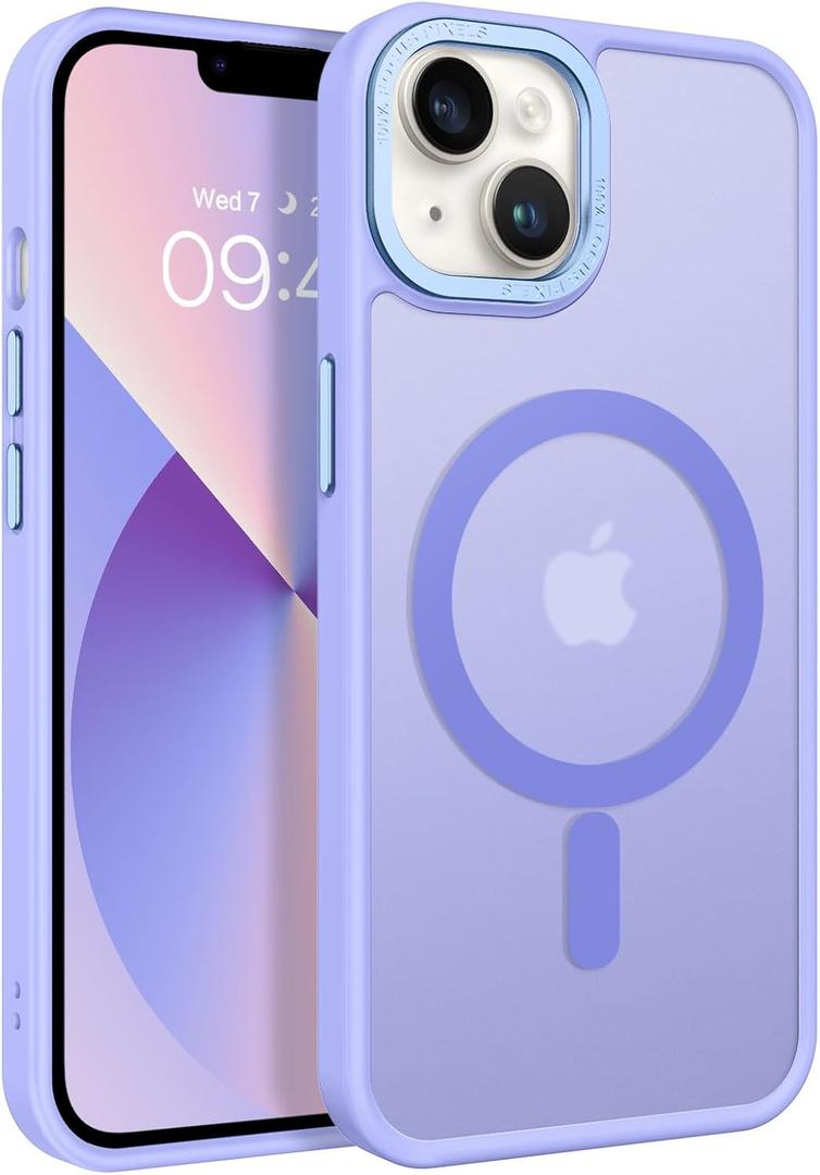 BENTOBEN Magnetic for iPhone 13 Case & iPhone 14 Case [Compatible with Magsafe] Translucent Matte Phone Case iPhone 13/14 Slim Shockproof Women Men Protective Cover for iPhone 13/14 6.1", Lavender