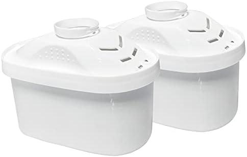 2 Pack Water Filter Replacement Universal Cartridges with Multistage Filtration System, Removes Chlorine, Fluoride, Dirt, and Harmful Metals