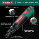 HYCHIKA Mini Cordless Rotary Tool Kit - 89PCS Accessories for Drilling, Sanding, Polishing, Engraving, 3.6V Multi Tool with Variable Speed, USB-C Charging, Ideal for DIY fine Work.