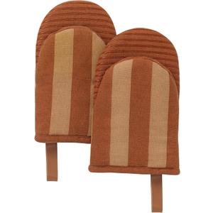 Folkulture Oven Mitts - Set of 2 (5.75"x9") | Oven Mitts with Hanging Loop for Cooking Gifts for Women, Kitchen Decor| 100% Cotton, Silicone Heat Resistant Mini Mitts for Mom
