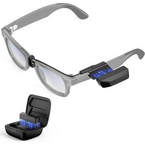 TRANSNOVO Wearable Charger Compatible with RayBan Meta Smart Glasses, 1600mAh Charge While Wearing 24H Extended Battery Pack, Portable Magnetic Charging Accessories for Wayfarer, Skyler Gen 1 & Gen 2