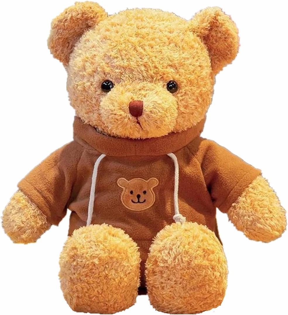11.8 inches Teddy Bear Stuffed Animals Soft Plush Cute Teddy Bear with Hoodie Doll for Boys Girls (Brown)