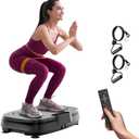 Vibration Plate Exercise Machine: TISSCARE Vibrating Plates for Weight Loss and Lymphatic Drainage, 400lbs Shake Plate Whole Body Workout Platform for Home Fitness Fat Burner Gifts (Silver Grey)