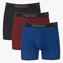 Hanes Total Support Pouch Men's Boxer Brief Underwear, Anti-Chafing, Moisture-Wicking Odor Control, 3-Pack (Reg or Long Leg), Size L