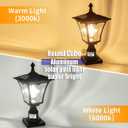 Solar Lamp Post Light Heavy Duty Cast Aluminum Solar Post Light Outdoor Waterproof 300 Lumen Outside Pole Lights for Garden Pillar Lights for Gateway
