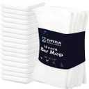 ZUPERIA Premium Bar Mop 16 Pack (12 x 12) - 100% Cotton Cleaning Towels Made with Ribbed Design for Quick and Easy Cleanups - Everyday Kitchen and Dish Towels (White, 16 Pack)