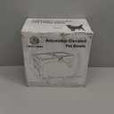 Elevated Dog Bowl Stand for Large Dogs - 2 Extra Large 10” Stainless Steel Bowls, 5 Adjustable Heights(7.5"-15.4"), Foldable Non-Slip & Durable, Portable Heavy Duty Travel Dog Feeder, Grey