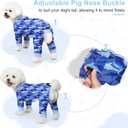 Bienbee Dog Pajamas, 4 Pack Dog Recovery Suit Shedding Suit Cute Soft Puppy Clothes Dogs Pjs Onesies Jammies Adjustable Breathable & Stretchy Clothes for Small Medium Large Dogs Girl Boy Puppy-2XL