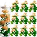Fake Flowers for Floating Candles Centerpiece Artificial Rose Centerpieces Faux Flower Stem Vase Fillers for Wedding Dinning Table Party Home Decoration 9Pcs 6.8in, Orangish