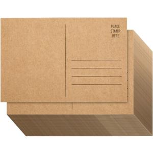 Sustainable Greetings 100 Pack Bulk Kraft Paper Blank Postcards for Mailing, Wedding, DIY Arts and Crafts, 350gsm (4 x 6 In) - Blank Greeting Cards - Post Cards Mailing