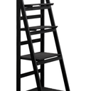 Fionafurn Wooden 4-Tier Ladder Shelf Foldable Bookshelf Plant Stand Display Shelf, Black 17x44