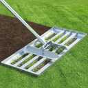 Lawn Leveling Rake 30 x 10  Heavy Duty Carbon Steel Ground Leveler Tool for Yard, Soil, Sand & Grass  Professional Landscape Rake for Lawn, Garden & Golf Course