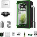 VIVOSUN 2 x 2 ft. Grow Tent Kit Complete, 24"x24"x48" Grow Tent Complete System with VS1000 Led Grow Light, 4 Inch 190CFM Inline Fan, Carbon Filter and 8ft Ducting Combo