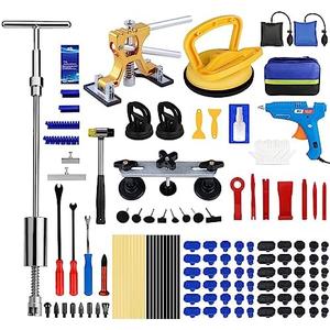 Bitlyle Dent Puller Hail Remover Kits,129pc Professional Car Paintless Dent Removal Tools,Slide Hammer 2 in 1 T-Bar, Adjustable Dent Lifter,Bridge Puller for Auto Body SUV Dings Damage DIY Removal