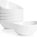 8 Ounce Small Bowls, Ceramic Dessert Bowls for Cereal, Soup, Ice Cream, Small Serving Bowls Set for Kitchen, Set of 6, White