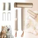 3-in-1 Pet Grooming Brush for Dogs & Cats | Deshedding & Dematting Comb with Built-in Lint Roller | Use with Our Sticky Hair Remover for Complete Fur Care(Coffee color)