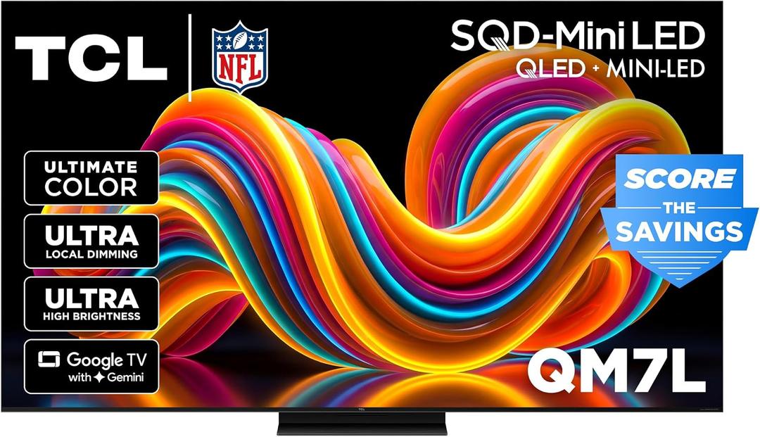 TCL 75 Inch Class QM7L Series | SQD-Mini-LED QLED Smart TV | 75QM7L, 2026 Model | 144Hz | Ultimate Color Ultra Brightness & Contrast | Google AI Bang & Olufsen | Voice Gaming Streaming Television