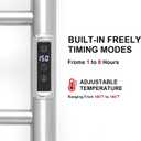 Electric Towel Warmer Rack,Heating Towel Warmer,Timer & Temperature Control,Wall-Mounted Plug-in for Bathroom,Brushed,Stainless Steel,4-Bar(16.54x23.62x5.51in)