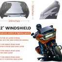7" Black Windscreen Windshield Compatible with Harley Davidson Tuoring CVO Street Glide FLHXSE 2023 2024 FLHX/I 2024 for 2023 2024 Road Glide Accessories (Black)