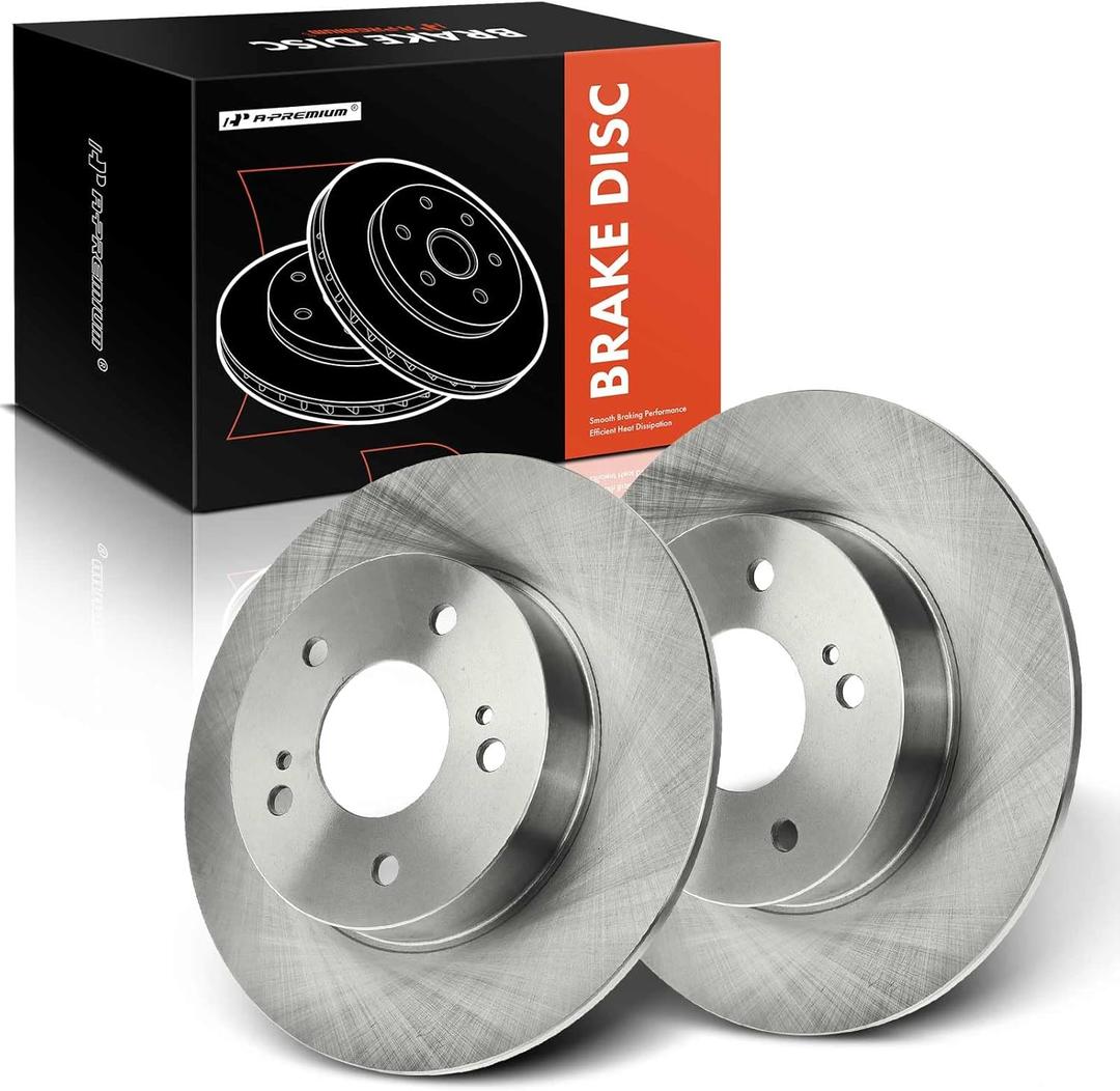 A-Premium 10.94 inch (278mm) Rear Solid Disc Brake Rotors Compatible with Select Nissan and Infiniti Models - Maxima 1994-2003, I30 1996-2001, I35 2002-2004, 2-PC Set