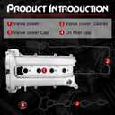 Engine Valve Cover with Gasket & Cap, Compatible with Chevy Captiva Sport 2011-2015, Equinox 2010-2017, Malibu 2013-2014, Orlando 2012-2014, Impala; GMC Terrain; Buick LaCrosse, Regal, Verano - 2.4L