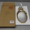 NIKKY HOME Small Wall Mirror, Vintage Hanging Mirrors, Gold Decorative Wall Mirror for Bedroom Living-Room Dresser Decor 10 x 5.7 Inch