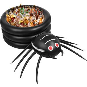 xutengy 59 Inch Halloween Spider Party Drink Cooler Party Beverage HolderInflatable Halloween Birthday Party Decorations Ice Bucket , Trick or Treat Toys, Halloween Party Decor Supplies