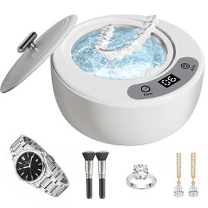 Upgraded Ultrasonic Retainer Cleaner Machine, 48kHz  200ML Dentures, Night Guards, Braces, Aligners, Toothbrush & Jewelry Cleaner, 5 Cleaning Modes, White