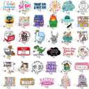 Geyoga 36 Pcs Funny Badge Reel Cute Nurse Badge Reel Retractable Nurse Quote Name ID Clip Cute Nursing for Doctor Teacher Employee Office Assistant Supplies Bulk Gifts(Funny)