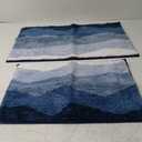 Sunlit 2 Pieces Bathroom Rugs Set, Ombre Blue Bathroom Rugs Non-Slip Absorbent Soft Bath Mat Set, Floor Mats Dry Fast Machine Washable (20"x30"&17"x24")
