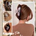 6 PCS Acrylic Hair Claw Clips Nonslip Hair Clips Strong Hold Hair Jaw Clamps Acrylic Duckbill Clips Set for Women and GirlPink+White