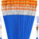 Small Paint Brushes Bulk, 160 Pcs Flat Tip Round Acrylic Paint Brushes for Kids Classroom Acrylic Watercolor Canvas Face Painting Touch Up