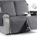 VANSOFY Waterproof Recliner Couch Covers, Sofa Covers 1-Piece Washable Reclining Sofa Cover Non-Slip Furniture Protector with Elastic Straps Pocket for Dogs, Pets(Dark Gray,2 Seater)