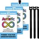 3 Sets Autism Safety Tag Card with Loop Fastener Strips Autism Medical ID Tag Autismo Accesorios for Travel Communication