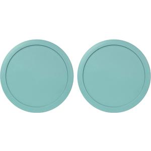 Replacement Lids fits Pyrex 2-Cup Glass Food Storage Container Bowls, 5-Inch Plastic Round Lids Covers for Pyrex 7200-PC, Airtight & Leakproof (2-Pack, Turquoise) (Turqoise)