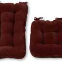 Greendale Home Fashions Hyatt Large Reversible 2-Piece Rocking Chair Cushion Set, Maroon