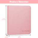 WITHYU Toploader Binder Holds 128 Top Loaders, 4 Pocket Ringless Card Holder for 3" x 4" Rigid Cards, Trading Card Album Small Top Loader Binder for Sports, TCG, MTG (Pink)