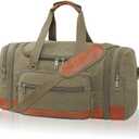 Men'S Duffle Bag For Travel, Expandable Canvas Duffel Bags Overnight Weekend Gym Carry On Luggage Bag For Men(Green)