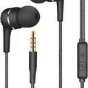 Wired in-Ear Earbuds with Microphone, Stereo Sound, 10mm Bass Driver, Noise Isolating Earphones with Volume Control, Comfortable Fit for Phone, Laptop, Tablet