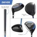 PGA Tour Youth Golf Club Set – 10-Piece Right-Handed Kids Golf Set for Ages 8-12 (4’8”-5’2”) – Beginner Junior Golf Clubs with Lightweight Stand Bag, Mallet Putter, Hybrid, Driver & More by Golfgen (Right Handed)