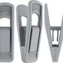 TOFIIGREM Hanger Clips for Velvet Hangers (Grey, 40 PCS), Non-Slip Plastic Clips Skirt Hanger Clips for Gray Flocking Hangers