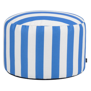 icon Milano Bean Bag Pouffe, Kyoto Stripe Blue, Woven Fabric, Large Pouffe Footstool with Filling Included, Footrest, Bedroom, Living Room, Living Room Furniture