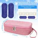 Breastmilk Cooler Bag with Ice Pack, Portable Insulated Breast Milk Storage Cooler Bag, Small Stylish Breastmilk Storage Bag Cooler with Wrist Strap (Pink)