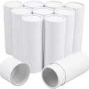 BENECREAT 10PCS Kraft Paperboard Tubes, 100ml Essential Oil Bottle Packaging Box, White Tube Container with Lid for Crafts Project Oil Bottle Jewelry Pencils Gift Packaging