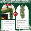 Palonu 1Pcs 6Ft Christmas Cedar Garland, Artificial Realistic Greenery Faux Garlands Touch Like Real Cypress Pine Xmas Dcor, Fireplace Mantle Table Stairs Porch Indoor Outdoor Holiday Decoration