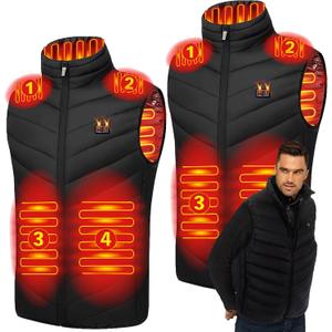 Honoson 2 Pcs Heated Vests for Men Women Adjustable Rechargeable Jackets with 3 Heating Levels for Winter Warm Outdoor (X-Large)