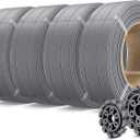 SUNLU 4KG PLA+2.0 3D Printer Filament Refill, High Toughness PLA+ Filament Bundle, No Spool 3D Filaments Refill 1.75mm for Reusable Spools Compatible with Bambu Lab 3D Printers, 1KG/Roll, Grey*4